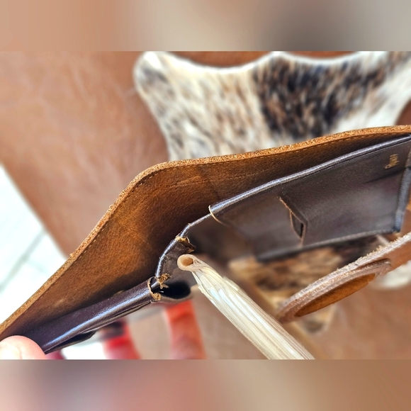 Vintage RARE Sturdy Rumpp Leather Snap Wallet Pockets & Card/Photo Hinged Pages - Picture 11 of 14